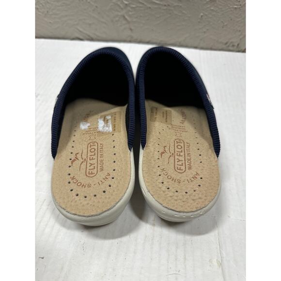 Fly Flot Made in Italy Womens Blue Mesh Clogs Mules Anatomic Anti Shock Size 8 - Picture 3 of 4
